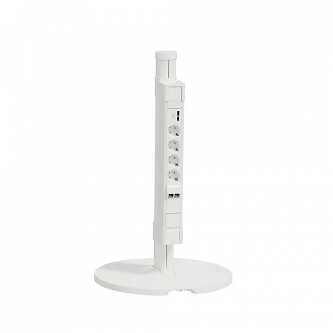 Schneider Electric Unica System+ Мини-колонна 0,75м с Блоком 4xРоз+2USB A/C+2xRJ45 C6STP БЕЛАЯ
