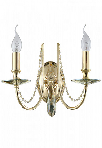 Бра Crystal Lux VICTORIA AP2 GOLD/AMBER