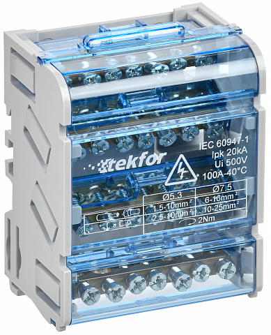 IEK TEKFOR Шины на DIN-рейку (кросс-модуль) ШНК 4х7 3L+PEN