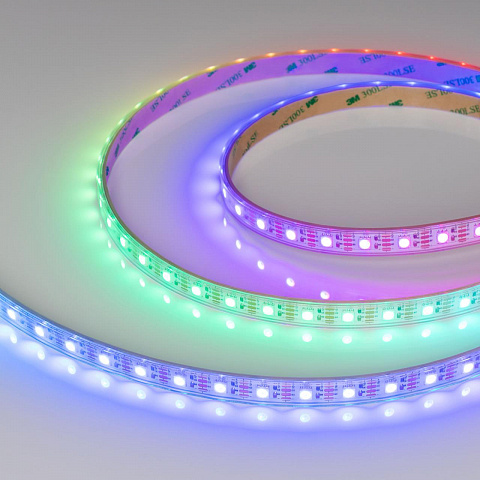 Светодиодная влагозащищенная лента Arlight Бегущий огонь 8W/m 60Led/m 5060SMD разноцветный 5M SPI-P-B60-12mm 12V RGB-PX1-BPT 041615(1)