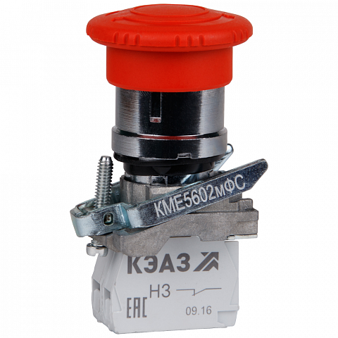 КЭАЗ Кнопка КМЕ5522мФС-красный-2но+2нз-гриб-IP54